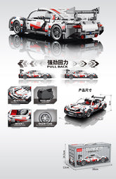 1:18 Scale Technic RC Racing Car Construction Toy – Compatible DIY Set with ABS Plastic Box Pack